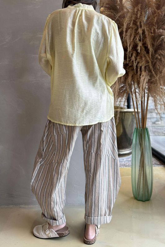 Regency Ruffle Blouse Lemon